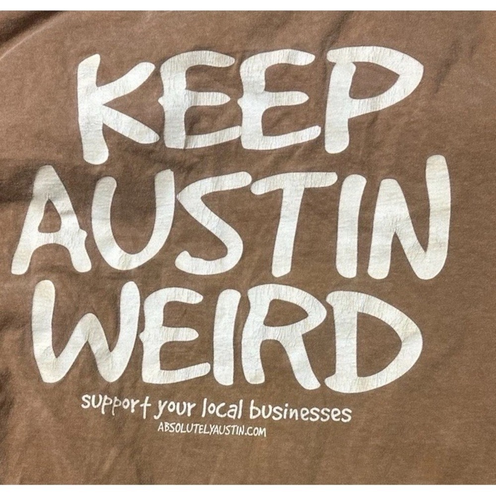 Keep Austin Weird T Shirt. Tan Color Sz  XLg Texas
